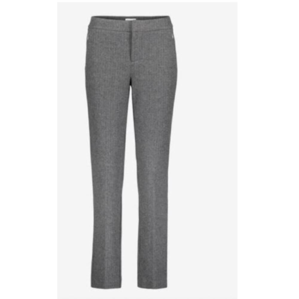 Ecru 10 Lombard Trouser Dress Pants With Hidden Zip Pockets Herringbone Gray